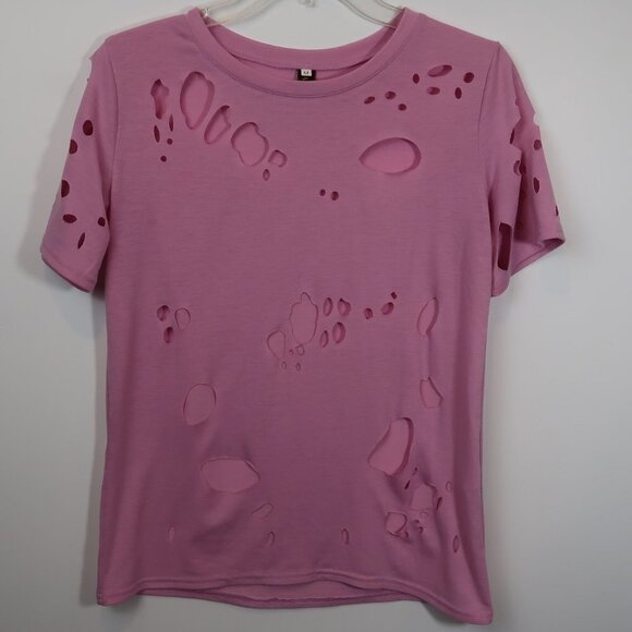 Bamboo Boy Pink Distressed T-Shirt Medium - Picture 1 of 11